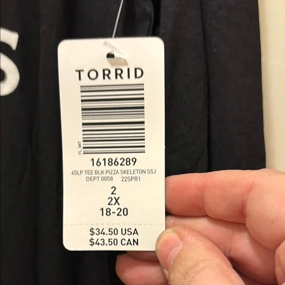 Torrid Black and Pink Skeleton Pajama Top - Picture 3 of 3